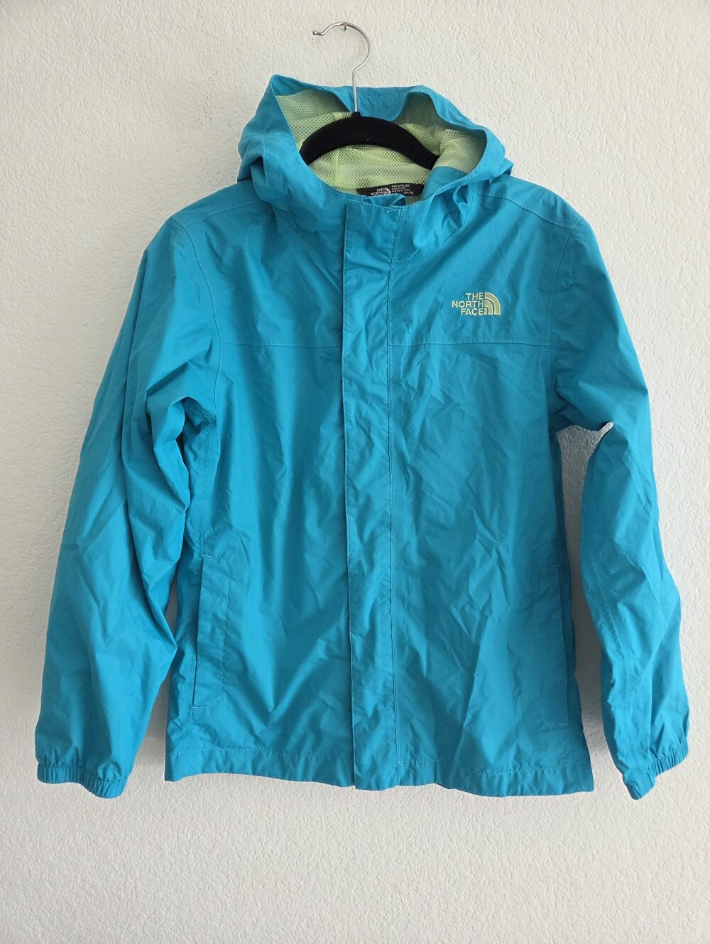 North Face DryVent Waterproof Rain Jacket Jacket Girls Large 14/16 Teal Green